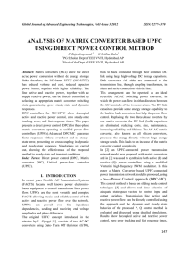 analysis of matrix converter based upfc using direct power control