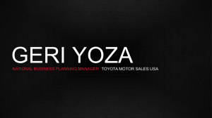 Geri Yoza, National Manager, Fuel Cell Vehicles, Toyota Motor
