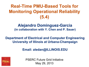 Real-Time PMU-Based Tools for Monitoring Operational Reliability