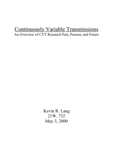 Continuously Variable Transmissions