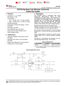 THS7530 High-Speed, Fully Differential, Continuously Variable Gain