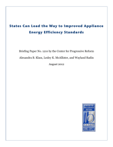States Can Lead the Way to Improved Appliance Energy Efficiency