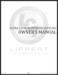 ULTRA LEVEL Motorized Leveling Owner`s