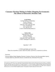 Consumer Decision Making in Online Shopping Environments