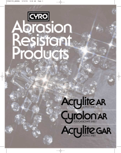 ACRYLITE AR and ACRYLITE GAR abrasion resistant sheet