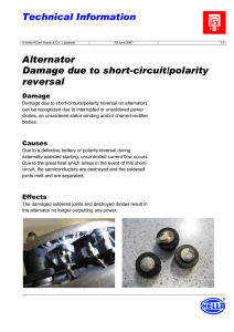 Alternator Damage due to short-circuit/polarity reversal