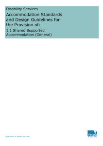 Accommodation Standards and Design Guidelines for the Provision of: