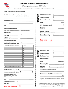 Vehicle Purchase Worksheet