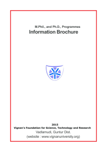 Information Brochure Vignan`s foundation for