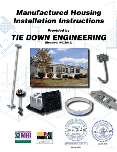 Manufactured Housing Installation Instructions