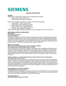 Siemens in North Carolina Key Data
