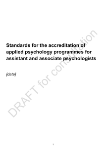 Standards for the accreditation of applied psychology programmes