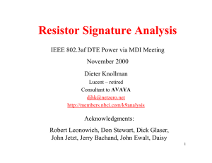 Resister Signature Analysis