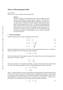 Theory of electromagnetic fields