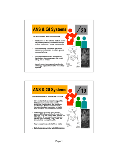 The ANS and the GI Systems