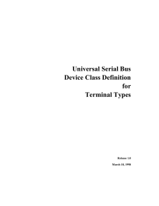 Universal Serial Bus Device Class Definition for Terminal