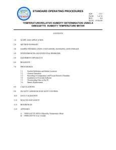 TEMPERATURE/RELATIVE HUMIDITY DETERMINATION USING A