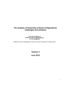 The analysis of temporally ordered configurations: challenges and