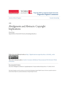 Abridgments and Abstracts: Copyright Implications
