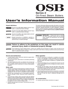 OSB - Oil Fired Steam Boiler Series 2 User`s - Williamson