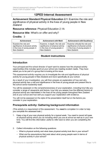 Level 2 Physical Education internal assessment resource