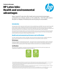 White paper: HP Latex Inks: Health and environmental advantages