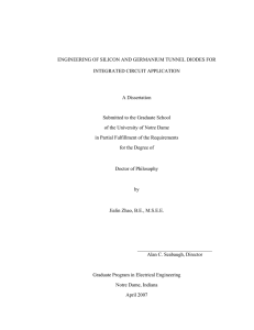 Lateral Processing of Silicon Esaki Tunnel Diode