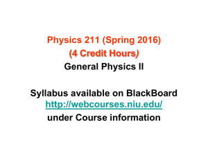 PHYS 211, General Physics II - Northern Illinois University