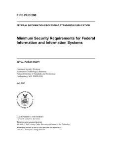 FIPS Publication 200, "Minimum Security Requirements for Federal