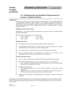 Granite, Certified by DuPont TECHNICAL BULLETIN