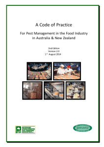 Code of Practice For Pest Management in the Food Industry