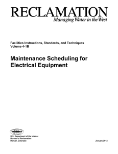 Maintenance Schedule of Electrical Equipment