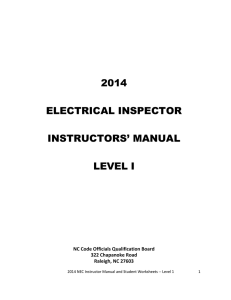 2014 NEC Instructor Manual and Student Worksheets Level 1