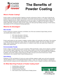 The Benefits of Powder Coating