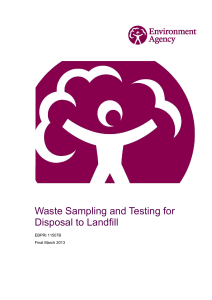 Waste sampling and testing for disposal to landfill