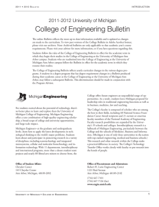 College of Engineering Bulletin - Michigan Engineering