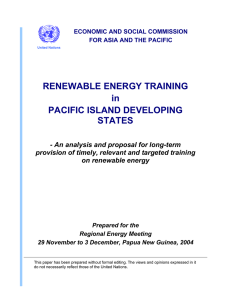 RENEWABLE ENERGY TRAINING in PACIFIC ISLAND