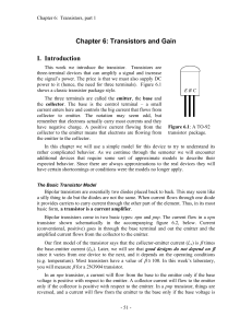 Chapter 6: Transistors and Gain
