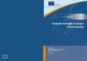 Corporate Foresight in Europe: A First Overview - CORDIS