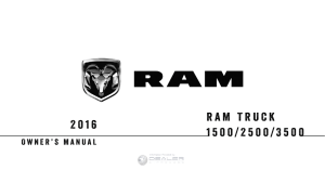 2016 RAM 1500/2500/3500 Truck Owner`s Manual - Dealer E