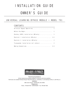 installation guide • owner`s guide