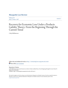 Recovery for Economic Loss Under a Products Liability Theory