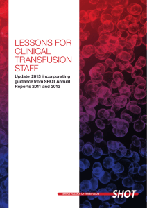 lessons for clinical transfusion staff