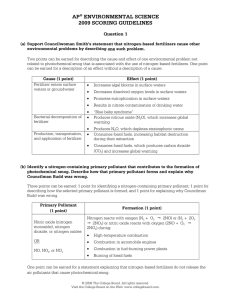 environmental science 2009 scoring guidelines - AP Central