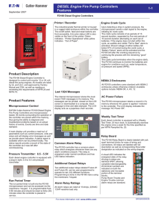 DIESEL Engine Fire Pump Controllers Features