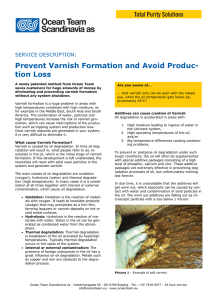 Prevent Varnish Formation and Avoid Produc- tion Loss
