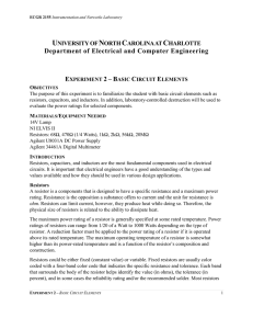 Basic Circuit Elements - Electrical and Computer Engineering