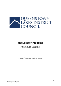 Request for Proposal - Queenstown Lakes District Council