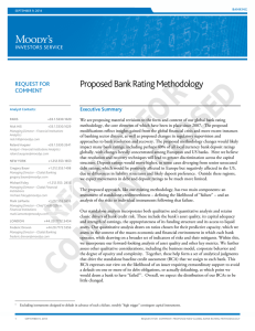 Request for Comment: Proposed Bank Rating Methodology