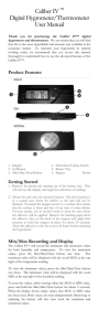 Caliber IV ™ Digital Hygrometer/Thermometer User Manual